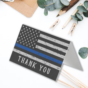 Police Thin Blue Line Law Enforcement Thank You Business Card