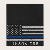 Police Thin Blue Line Law Enforcement Thank You Business Card (Outside Unfolded)