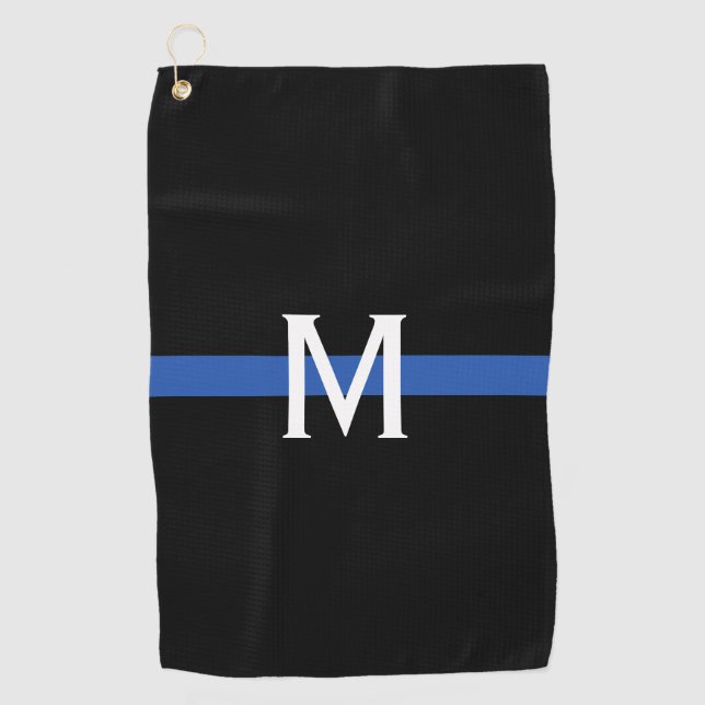 Police Thin Blue Line Monogram Golf Towel (Front)