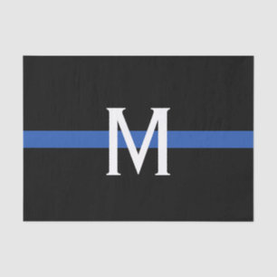 Police Thin Blue Line Monogram Tissue Paper