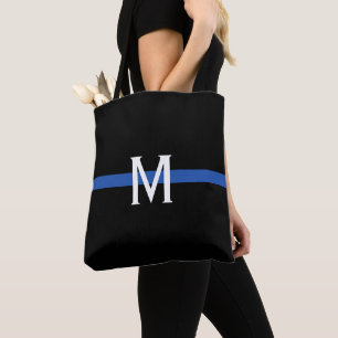 Police Thin Blue Line Monogram Tote Bag
