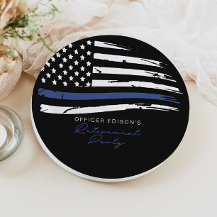 POLICE Thin Blue Line Office Retirement Party Paper Plate