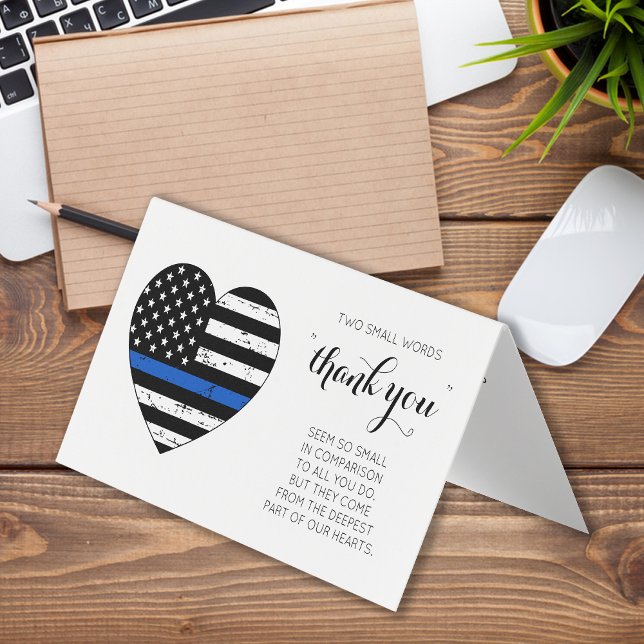 Police Thin Blue Line Personalised Thank You Business Card (Creator Uploaded)