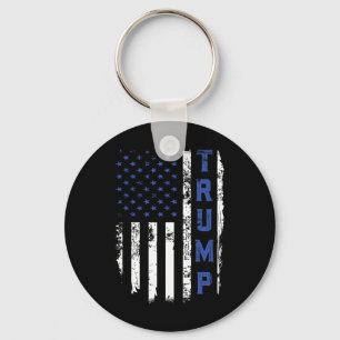 Police Thin Blue Line Republican Cop Usa Flag  Key Ring