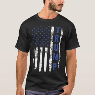 Police Thin Blue Line Republican Cop Usa Flag T-Shirt