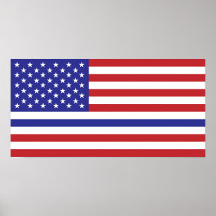 police thin blue line united states america flag s poster