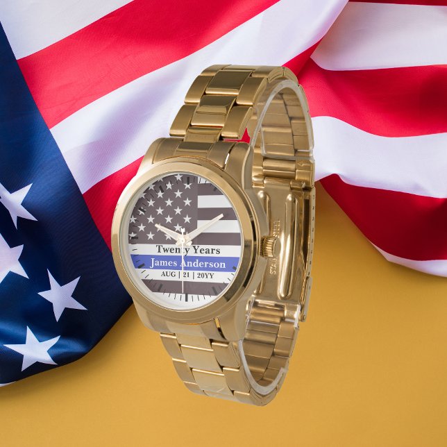 Police Thin Blue Line US Flag Retirement Watch (Creator Uploaded)
