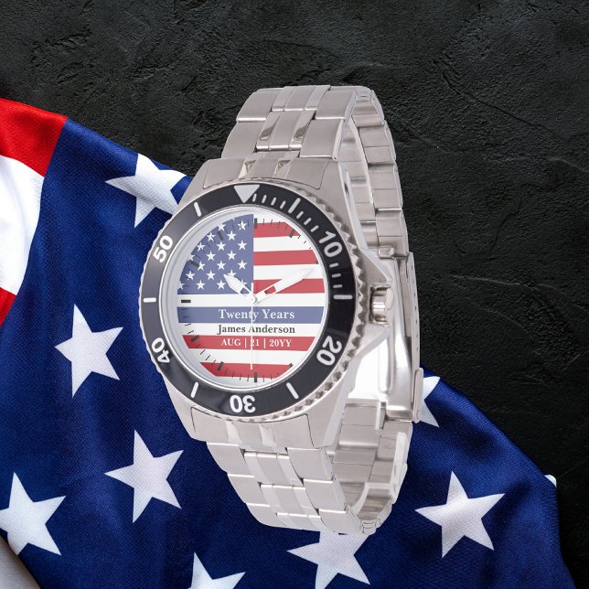 Police Thin Blue Line US Flag Retirement Watch (Creator Uploaded)