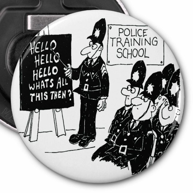 Police Training School. Funny Cartoon Illustration Bottle Opener (Creator Uploaded)