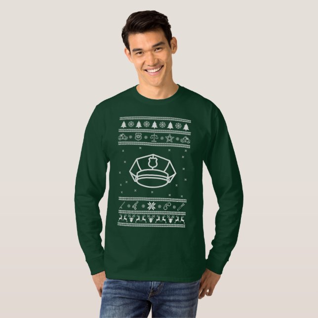 Police Ugly Christmas Sweater Shirt (Front Full)
