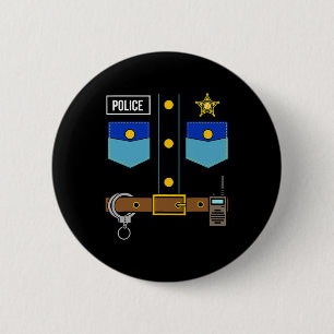 Police Uniform Costume Cool Easy Halloween Police 6 Cm Round Badge
