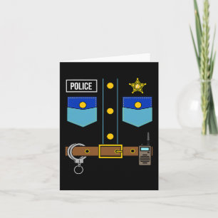 Police Uniform Costume Cool Easy Halloween Police Card