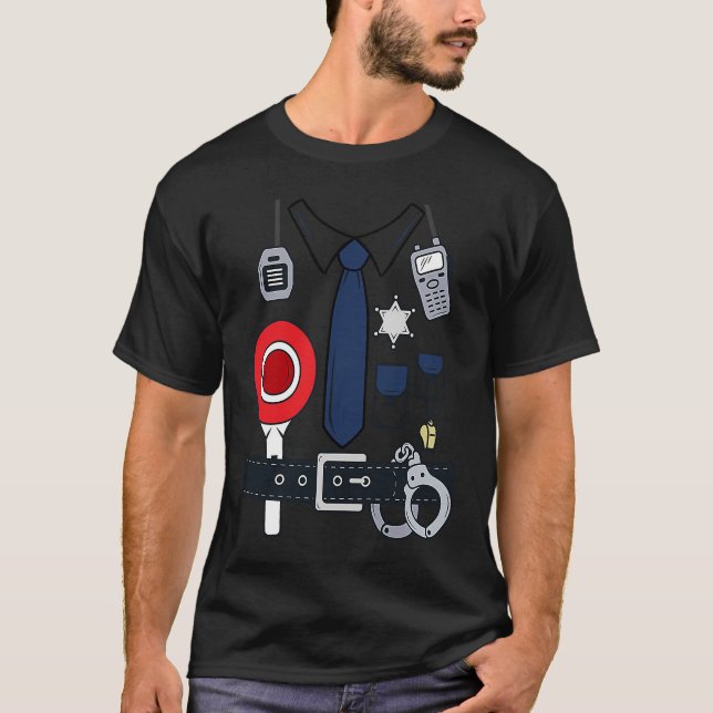 Police Uniform Police Officer Uniform Police Fancy T-Shirt (Front)