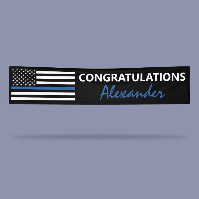 Police US Flag Thin Blue Line Banner (Creator Uploaded)