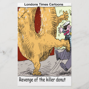 Police Vs Doughnut Funny Cartoon Stationery