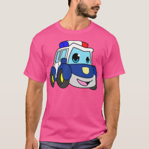 Police with blue light and siren T-Shirt