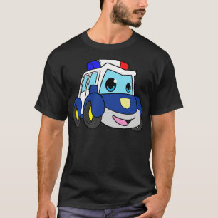 Police with blue light and siren T-Shirt
