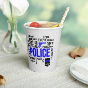 Police with Descriptive Words Party Cups