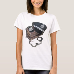 PoliceCrimeBooksHatBadgeHandcuffs042113.png T-Shirt