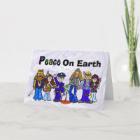 Policeman and Hippies Christmas Card