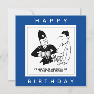 Policeman asks Man to accompany him Cartoon Card