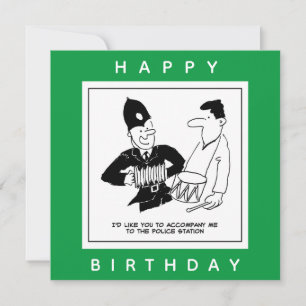 Policeman asks Man to accompany him Cartoon Card