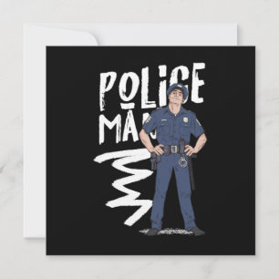 Policeman Cop Police Officer Gift Invitation