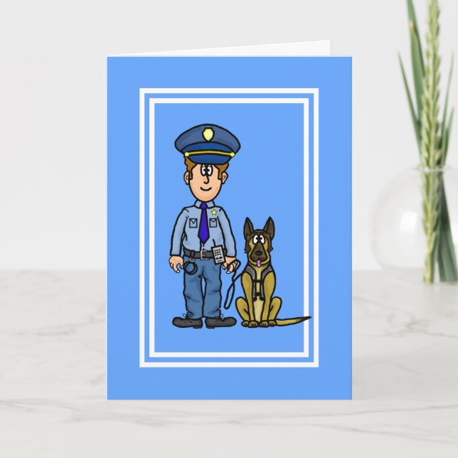 Policeman K-9 Dog Support Friendship Card (Front)