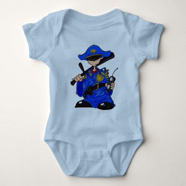 Policeman Kid Baby Bodysuit (Front)