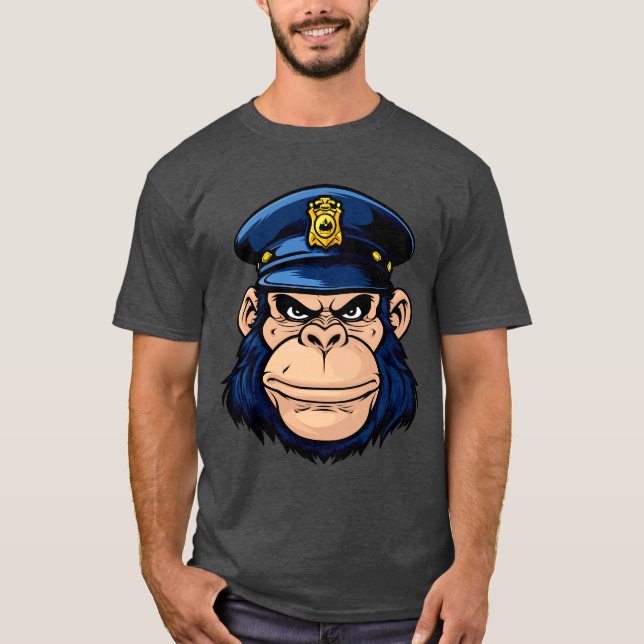 Policeman monkey T-Shirt (Front)