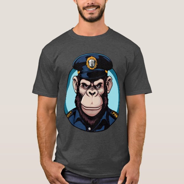 Policeman monkey T-Shirt (Front)