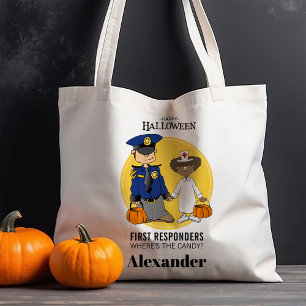 Policeman Nurse First Responders Halloween Tote Bag