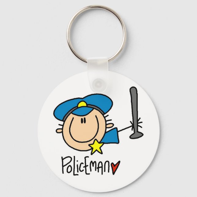 Policeman Occupation Key Ring (Front)