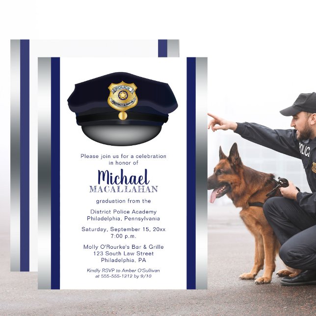 Policeman | Police | Cop Hat Graduation Party Invitation (Creator Uploaded)