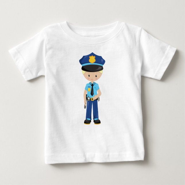 Policeman, Police Officer, Cop, Blonde Hair Baby T-Shirt (Front)