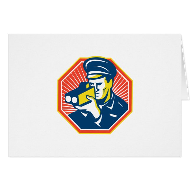 Policeman Police Officer Speed Camera Radar (Front Horizontal)