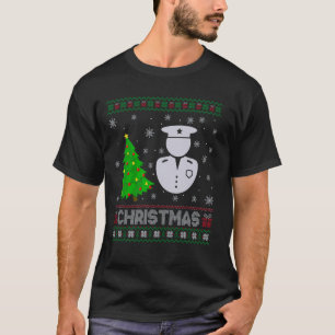 Policeman Xmas Tree Lighting Ugly Christmas Sweate T-Shirt