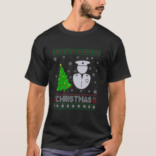 Policeman Xmas Tree Lighting Ugly Christmas Sweate T-Shirt