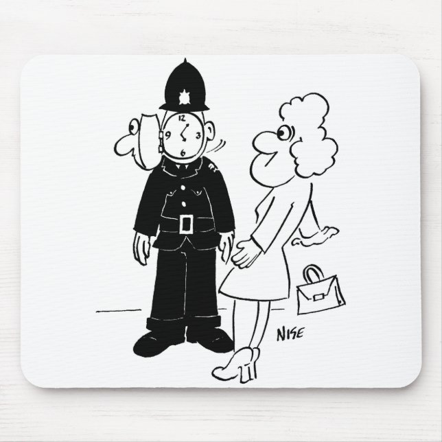 Policeman's Cuckoo Clock Helmet Mouse Pad (Front)