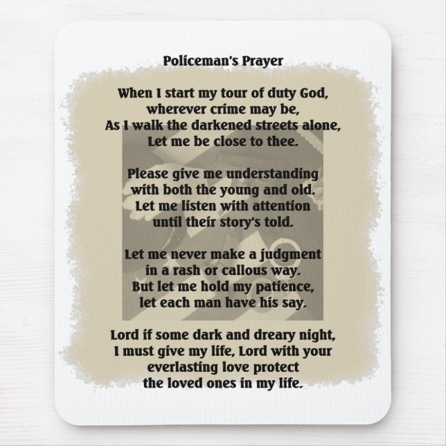 Policeman's Prayer Mouse Pad (Front)