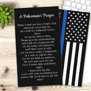 Policeman's Prayer Police Officer Thin Blue Line Business Card