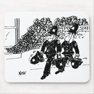 Policemen Attend Fire at Police Station Mouse Mat