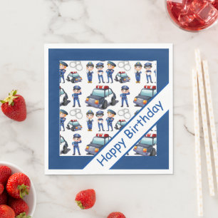 Policemen Birthday Napkin