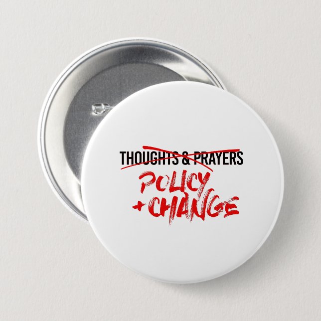 Policy and Change Now 7.5 Cm Round Badge (Front & Back)