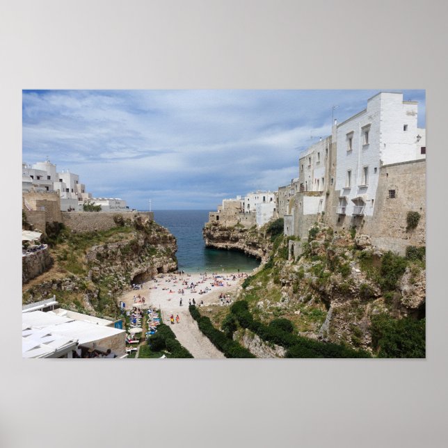 Polignano a Mare city beach in Puglia poster (Front)