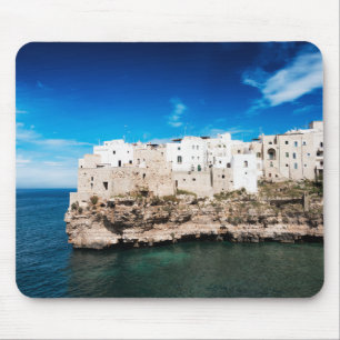 Polignano a Mare houses on a cliff in Puglia Mouse Pad