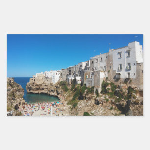 Polignano Mare Bari Italy beach landmark architect Rectangular Sticker