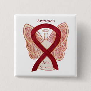 Polio Survivor Angel Awareness Ribbon Pins
