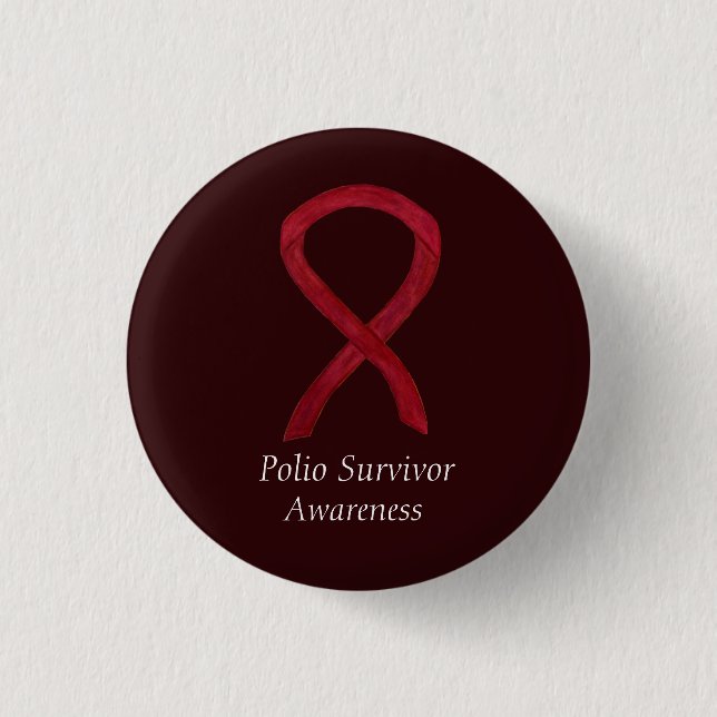 Polio Survivor Awareness Ribbon Custom Pins (Front)