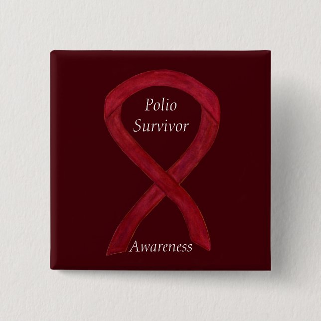 Polio Survivor Awareness Ribbon Custom Pins (Front)